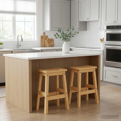 Sgabello da bar 2 pz Cera di Miele 44 x 30 x 63 cm | homemem39