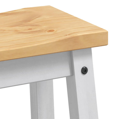 Sgabello da bar 2 pz Bianco e Cera di Miele 44 x 30 x 63 cm | homemem39