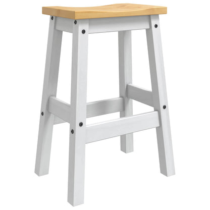 Sgabello da bar 2 pz Bianco e Cera di Miele 44 x 30 x 63 cm | homemem39