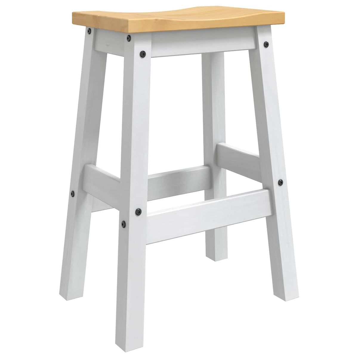 Sgabello da bar 2 pz Bianco e Cera di Miele 44 x 30 x 63 cm | homemem39