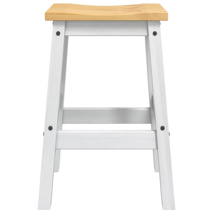 Sgabello da bar 2 pz Bianco e Cera di Miele 44 x 30 x 63 cm | homemem39