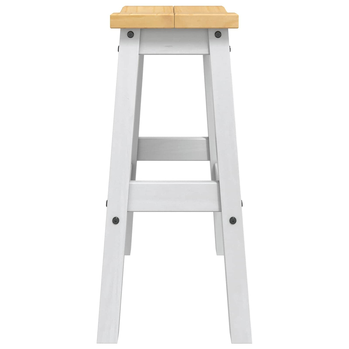 Sgabello da bar 2 pz Bianco e Cera di Miele 44 x 30 x 63 cm | homemem39