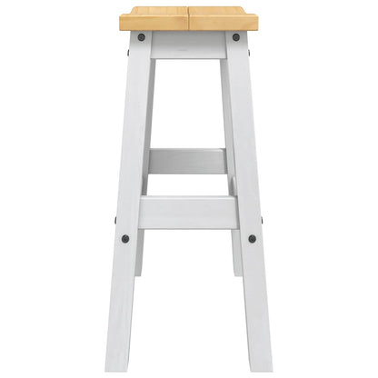 Sgabello da bar 2 pz Bianco e Cera di Miele 44 x 30 x 63 cm | homemem39