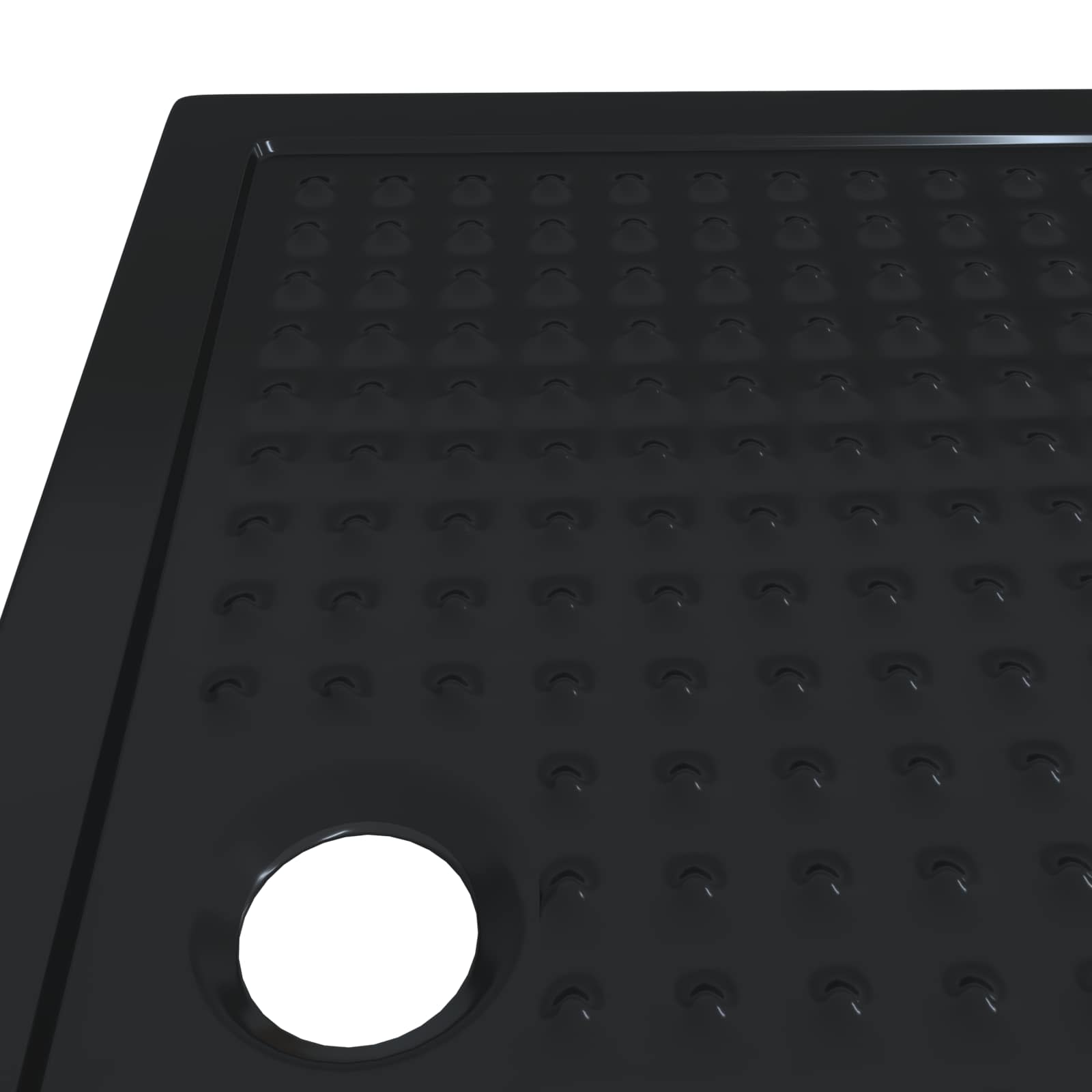 Vassoio base doccia con punti Nero 120 x 80 x 4 cm ABS | homemem39