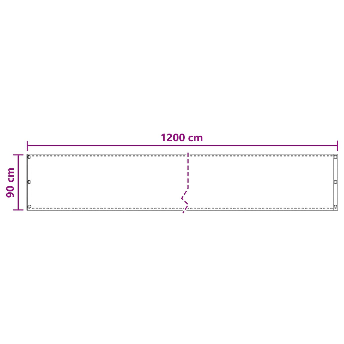 Schermo da balcone Rettangolare 90 x 1200 cm HDPE e alluminio | homemem39