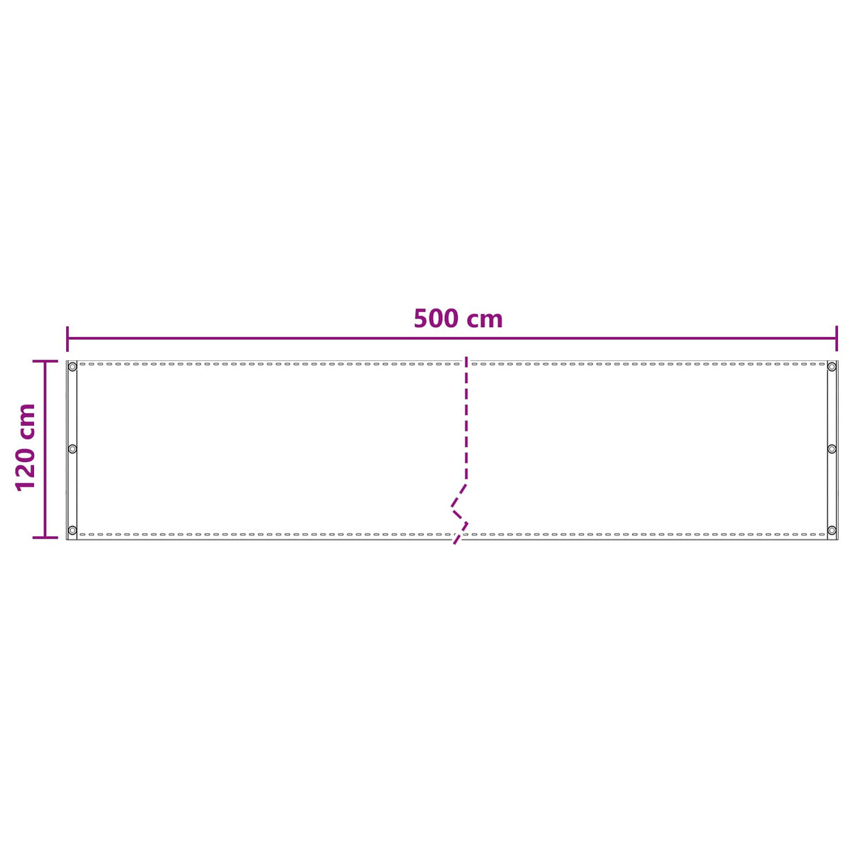 Schermo da balcone Rettangolare 120 x 500 cm HDPE e alluminio | homemem39