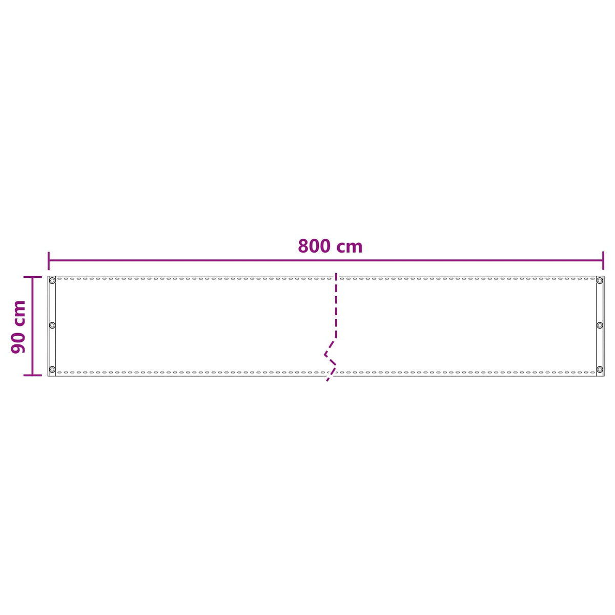 Schermo da balcone Rettangolare 90 x 800 cm HDPE e alluminio | homemem39