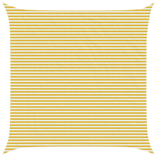 Telo Ombra Quadrato 6 x 6 m HDPE Giallo e Bianco