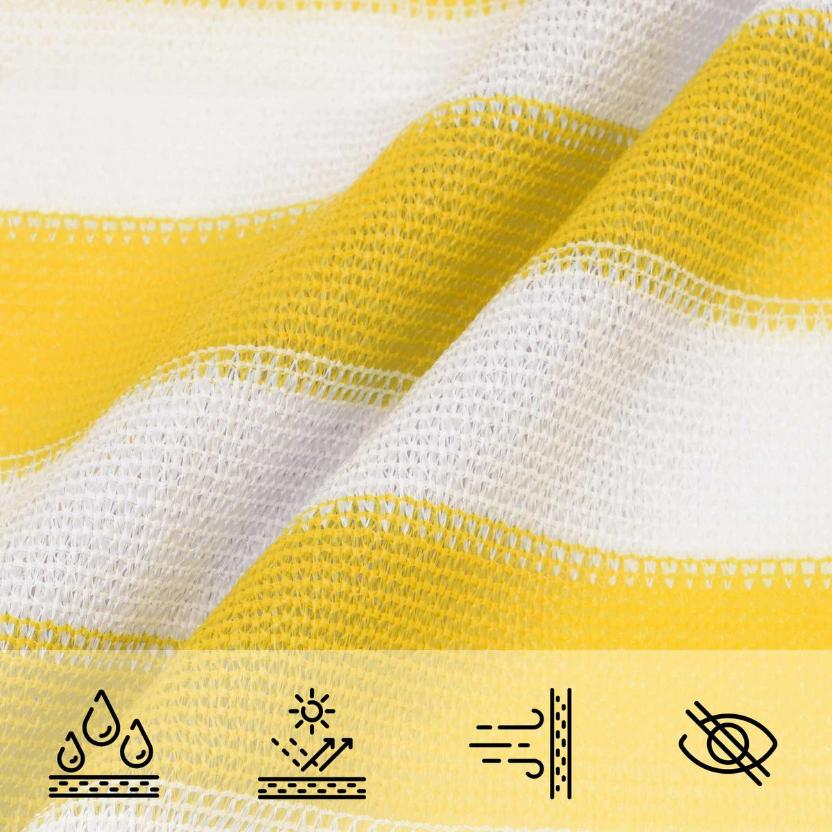 Telo Ombra 6 x 8 m HDPE Rettangolare Giallo e Bianco | homemem39
