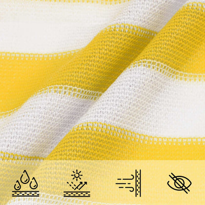 Telo Ombra 6 x 8 m HDPE Rettangolare Giallo e Bianco | homemem39