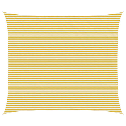 Telo Ombra 6 x 8 m HDPE Rettangolare Giallo e Bianco