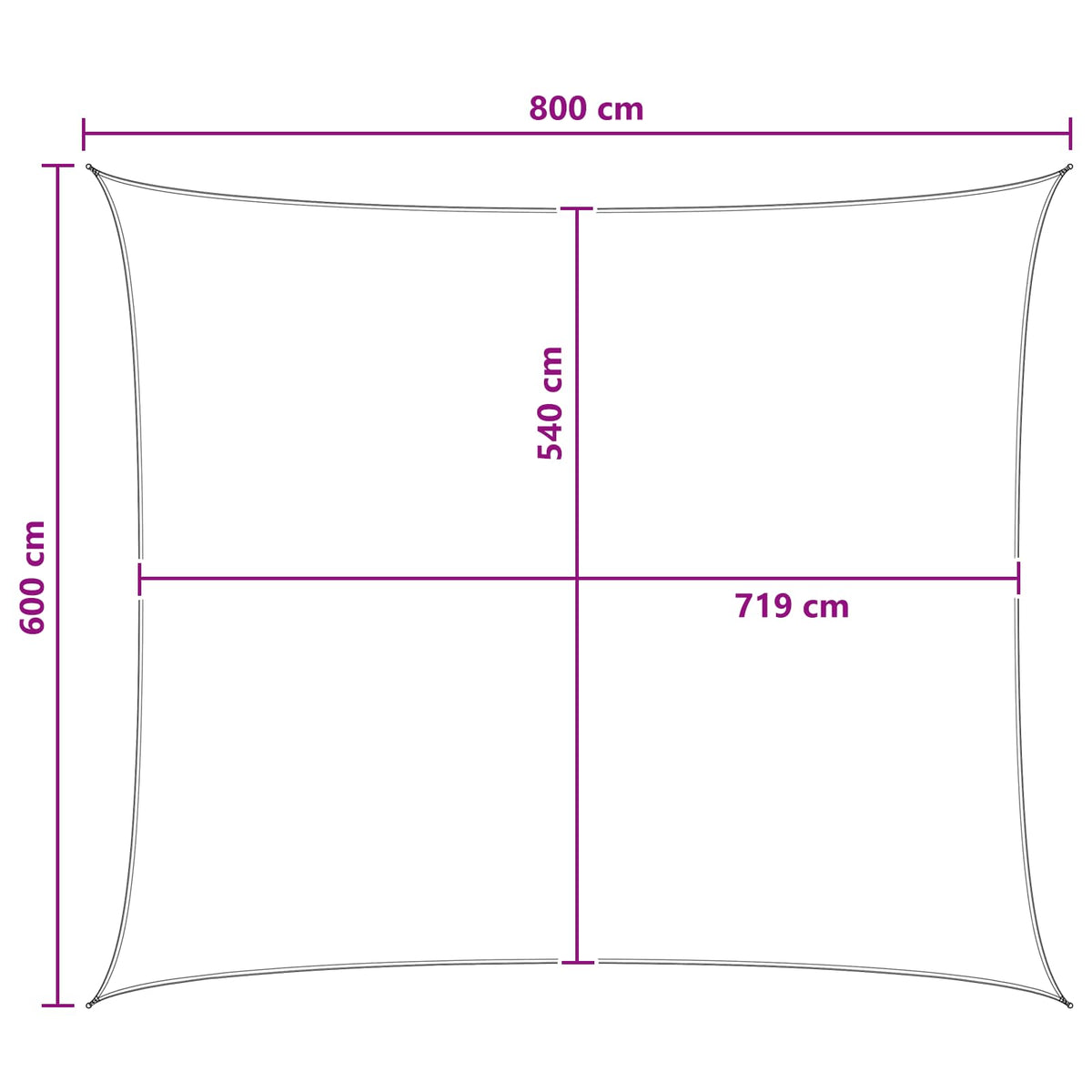 Telo Ombra 6 x 8 m HDPE Rettangolare Giallo e Bianco | homemem39