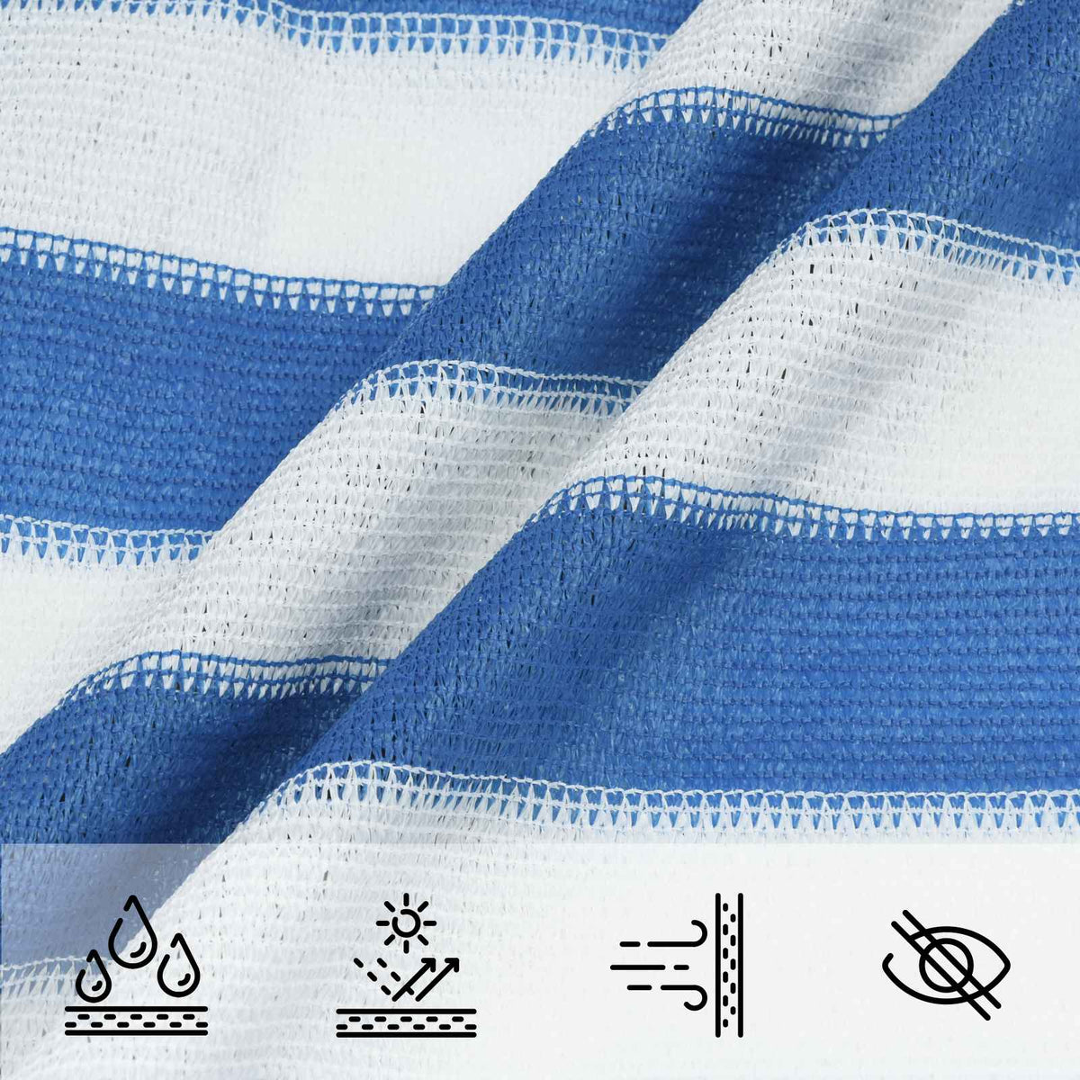Telo Ombra Rettangolare 3/4 x 3 m HDPE Blu e Bianco