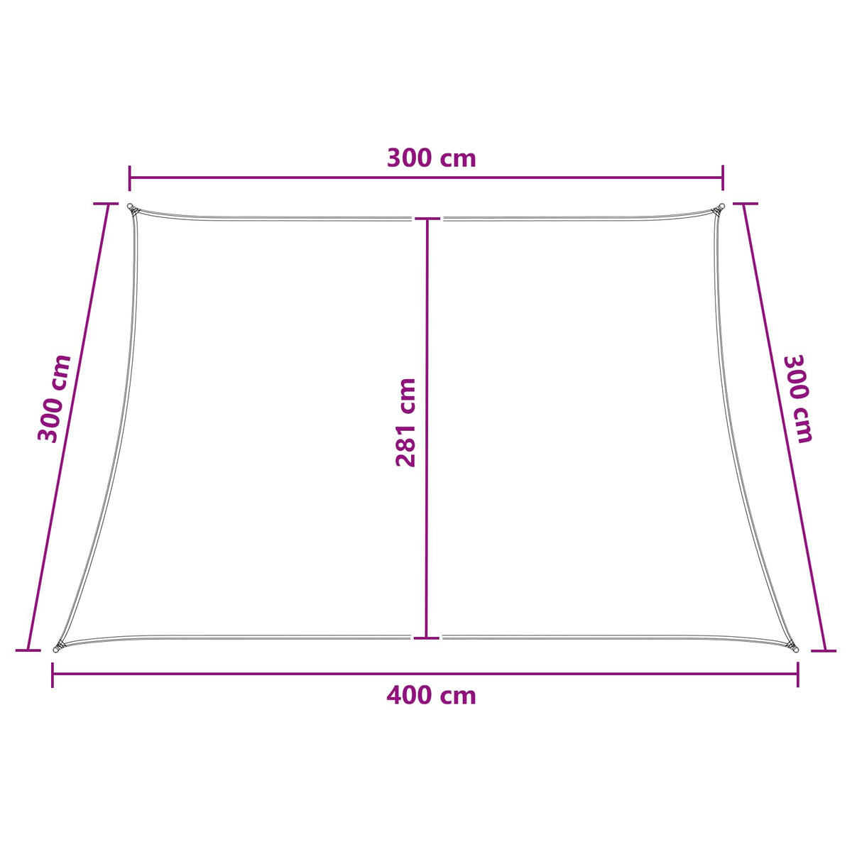 Telo Ombra Rettangolare 3/4 x 3 m HDPE Blu e Bianco
