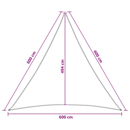 Telo Ombra 6 x 6 x 6 m HDPE Triangolare Grigio chiaro e bianco | homemem39