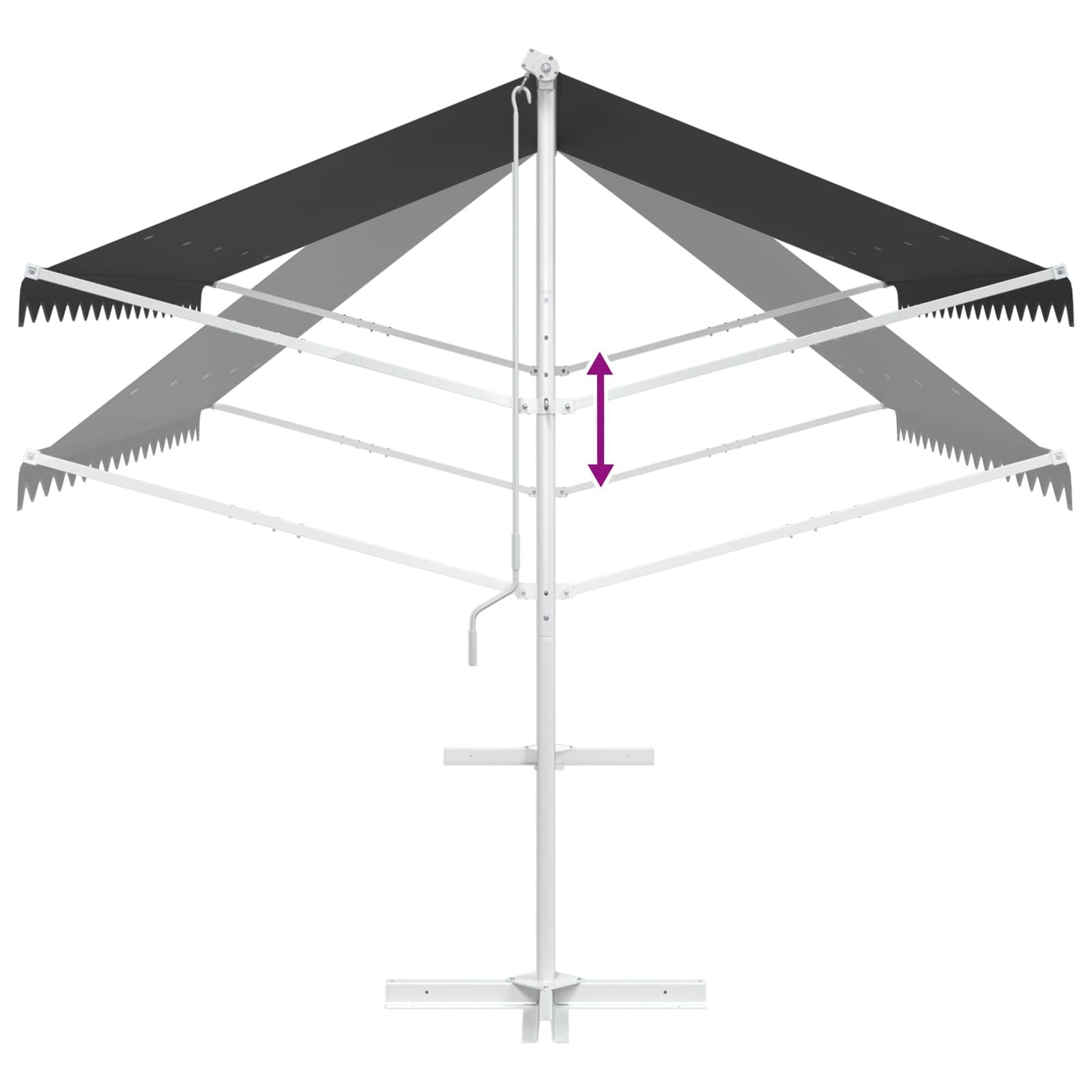 Tenda autoportante 4 × 3 m Poliestere Antracite | homemem39