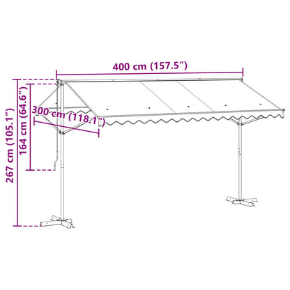 Tenda autoportante 4 × 3 m Poliestere Antracite