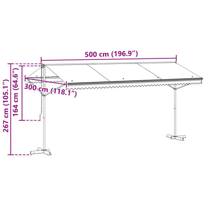 Tenda autoportante Antracite 5 x 3 m Poliestere