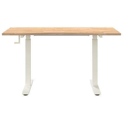 Scrivania con archiviazione Bianco e Naturale 140 x 60 cm | homemem39