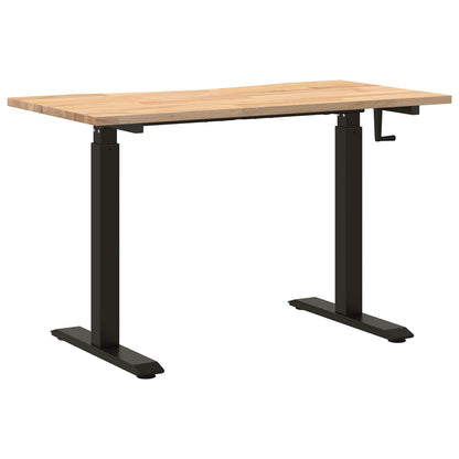 Scrivania Nero e naturale 120 x 60 cm Legno di Quercia Massello | homemem39