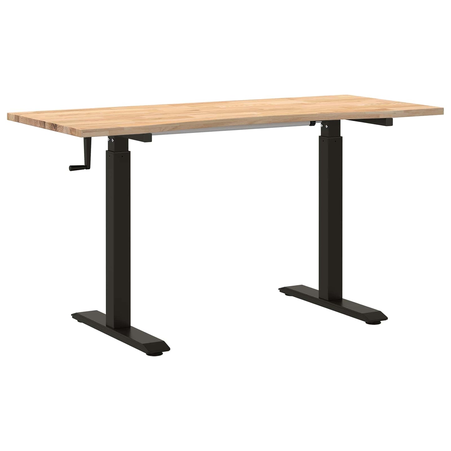 Scrivania Nero e naturale 140 x 60 cm Legno di Quercia Massello