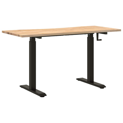 Scrivania Nero e naturale 140 x 60 cm Legno di Quercia Massello | homemem39