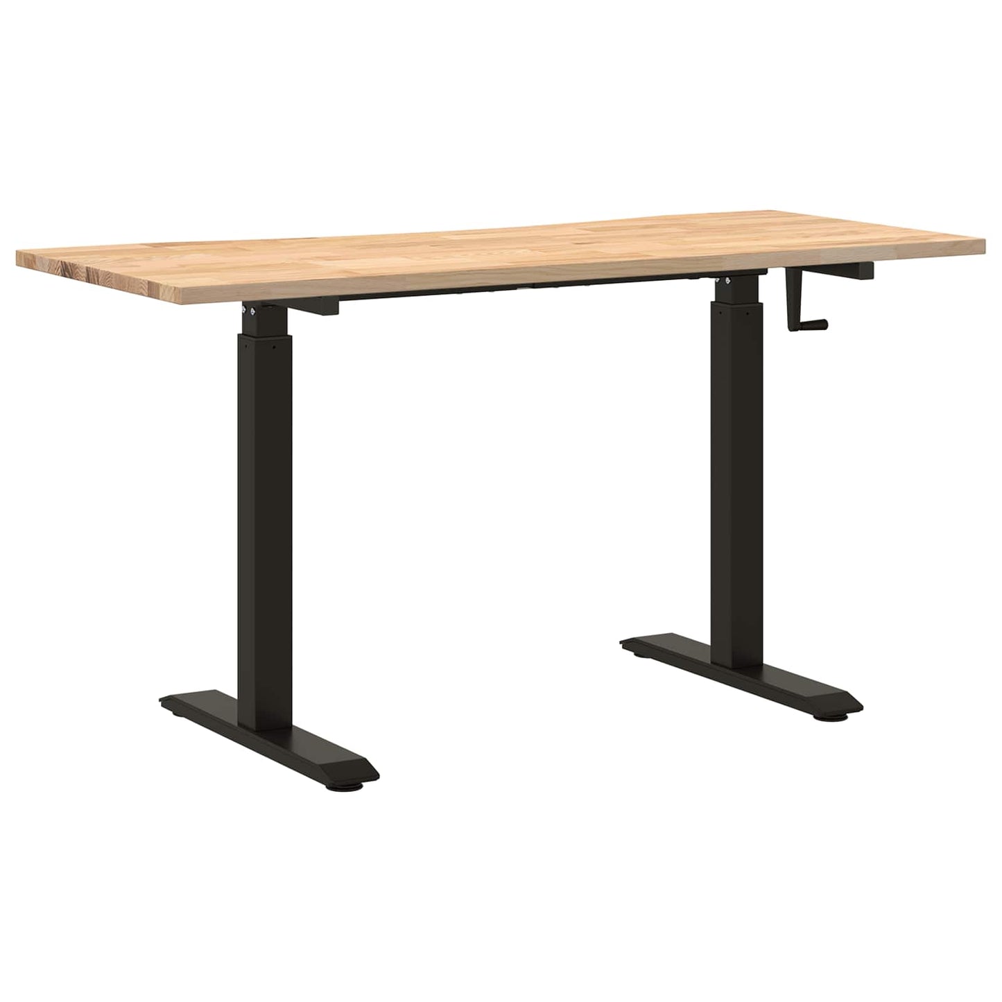 Scrivania Nero e naturale 140 x 60 cm Legno di Quercia Massello