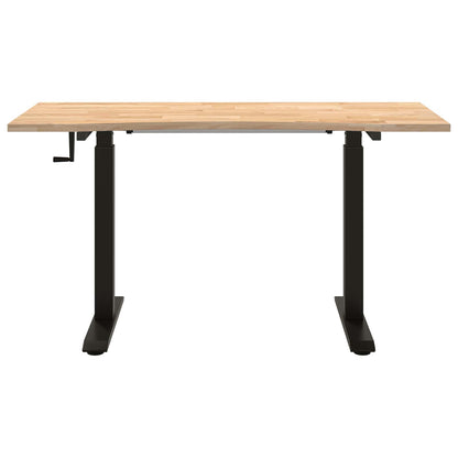 Scrivania Nero e naturale 140 x 60 cm Legno di Quercia Massello | homemem39