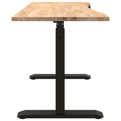 Scrivania Nero e naturale 140 x 60 cm Legno di Quercia Massello | homemem39