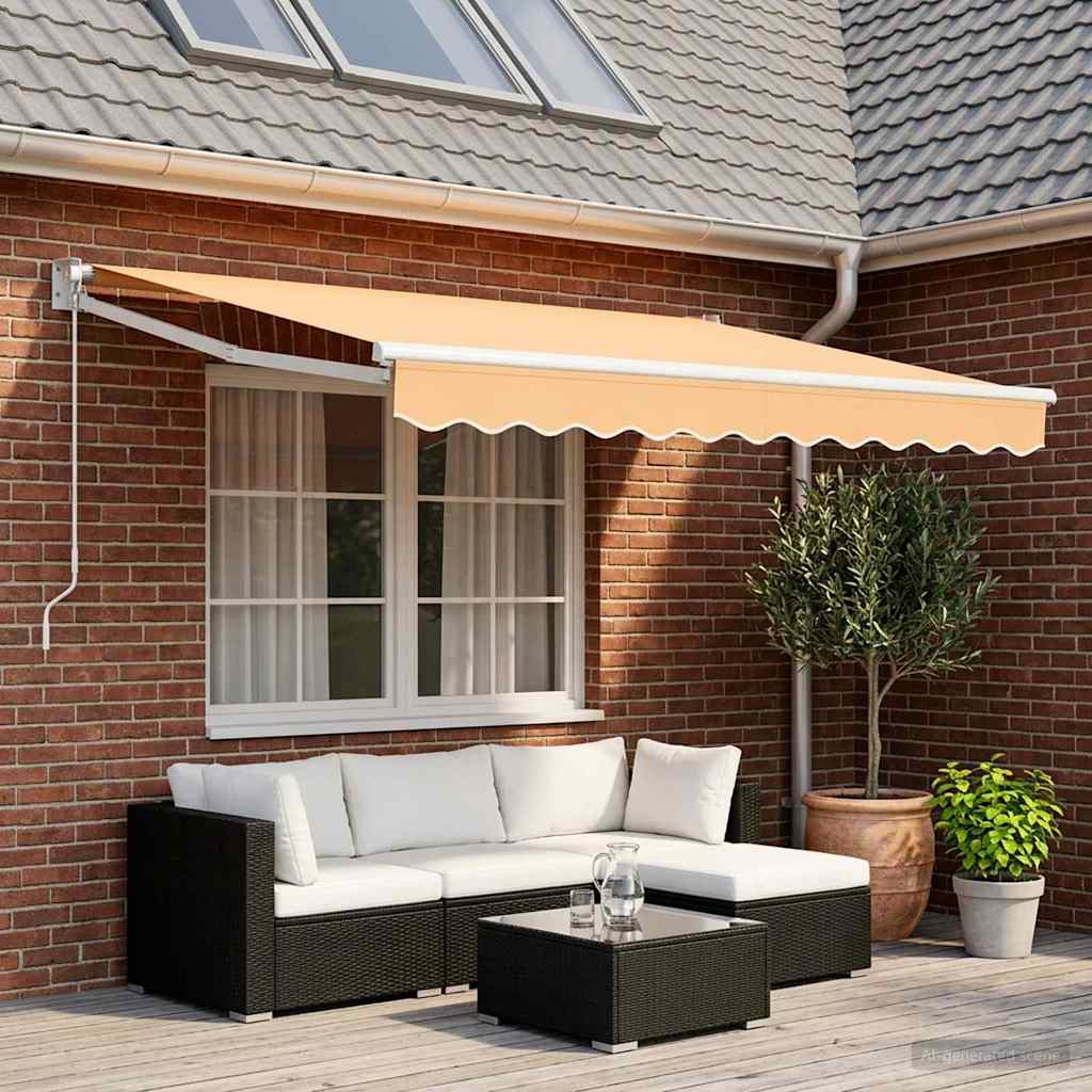 Tenda retrattile Sabbia 3,5 x 2 m 100% Poliestere e Alluminio | homemem39