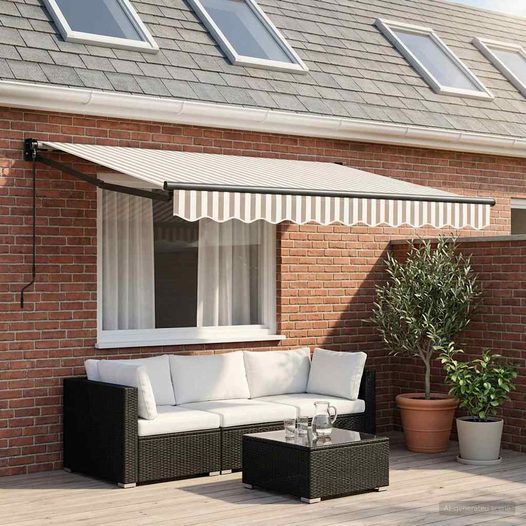 Tenda retrattile Grigio chiaro e bianco 3 x 2,5 m | homemem39
