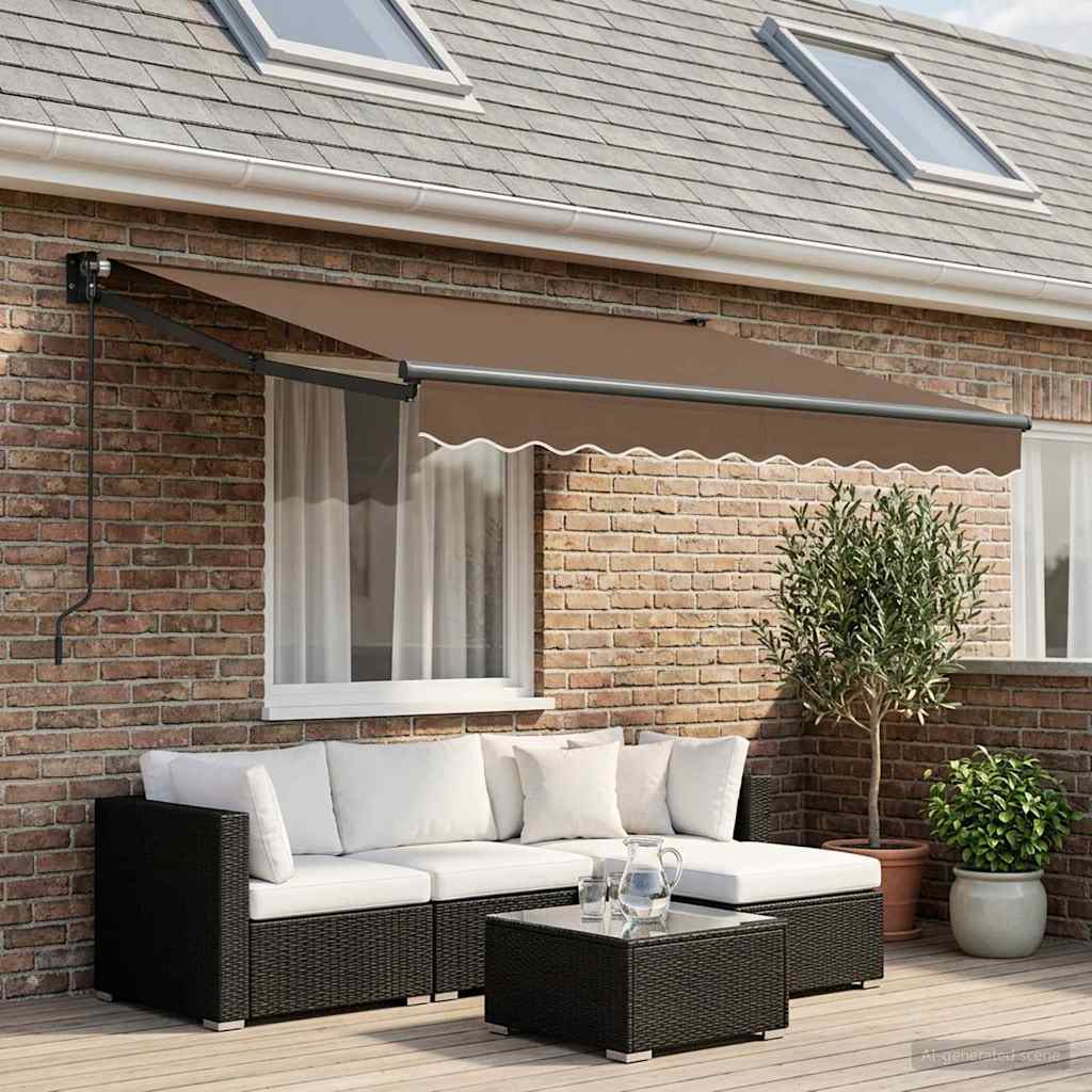 Tenda retrattile Tortora 3 x 2 m 100% Poliestere e Alluminio | homemem39