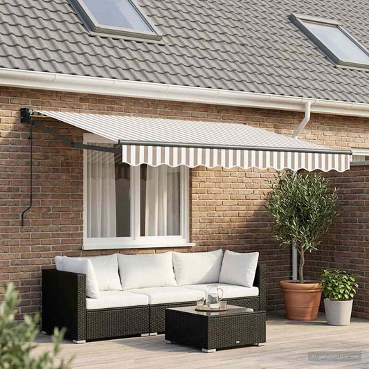 Tenda retrattile Grigio chiaro e bianco 3 x 2,5 m | homemem39