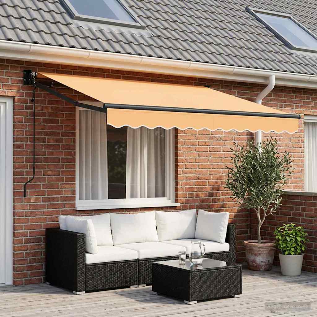 Tenda retrattile Sabbia 3,5 x 2 m Poliestere e Metallo | homemem39