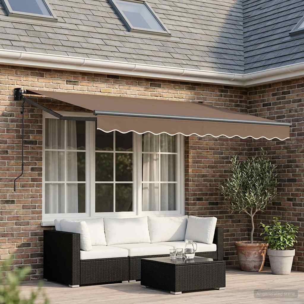 Tenda retrattile Tortora 3,5 x 2 m Poliestere e Metallo | homemem39