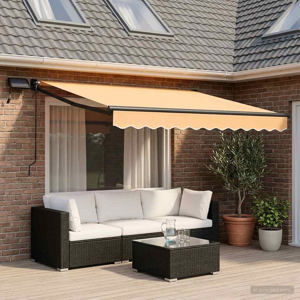 Tenda retrattile manuale con LED Sabbia | homemem39