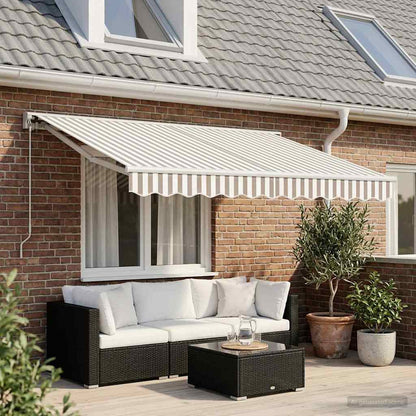 Tenda retrattile manuale Grigio chiaro e bianco 3,5 x 2,5 m | homemem39
