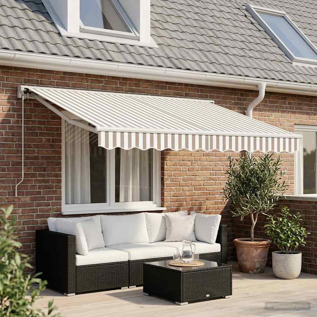 Tenda retrattile Grigio chiaro e bianco 3,5 x 2 m | homemem39