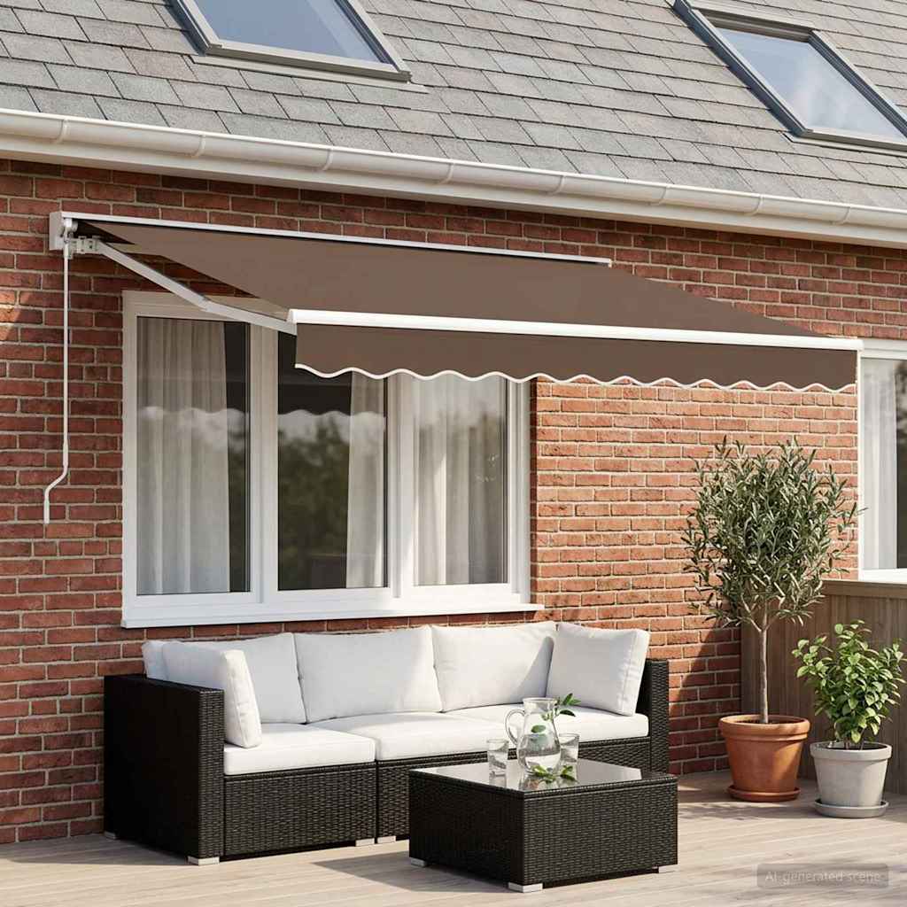 Tenda retrattile manuale Tortora 3,5 x 2,5 m | homemem39