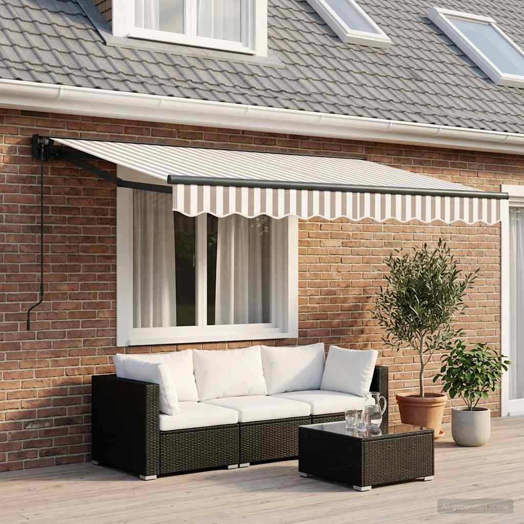 Tenda retrattile Grigio chiaro e bianco 3,5 x 2,5 m | homemem39