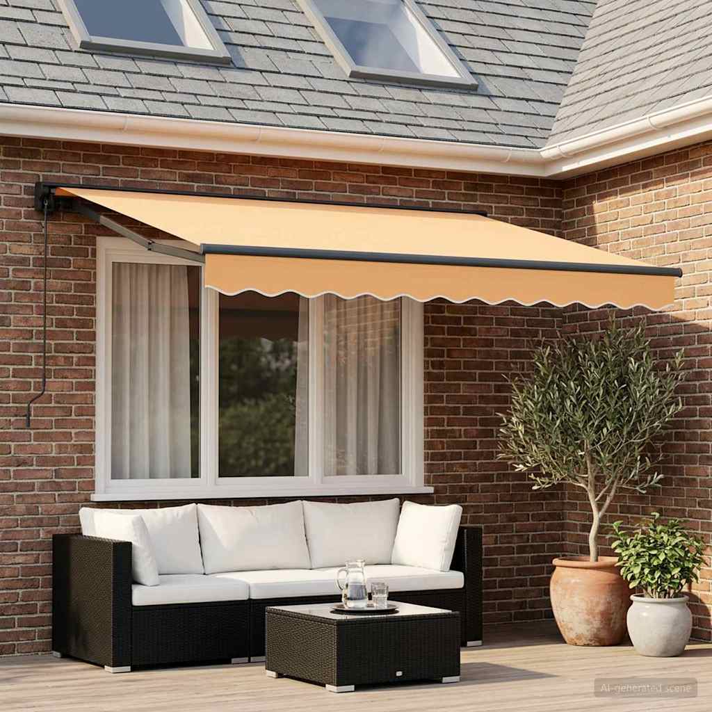 Tenda retrattile Sabbia 3,5 x 2,5 m Poliestere e Alluminio | homemem39
