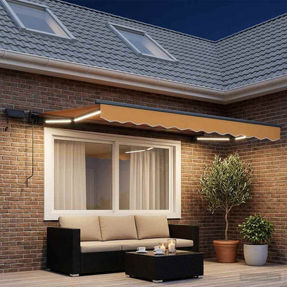Cornice per Tenda Manuale con LED Sabbia 2,5 x 2 m | homemem39