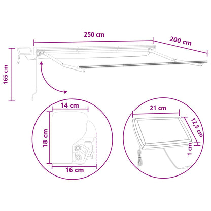 Cornice per Tenda Manuale con LED Sabbia 2,5 x 2 m | homemem39