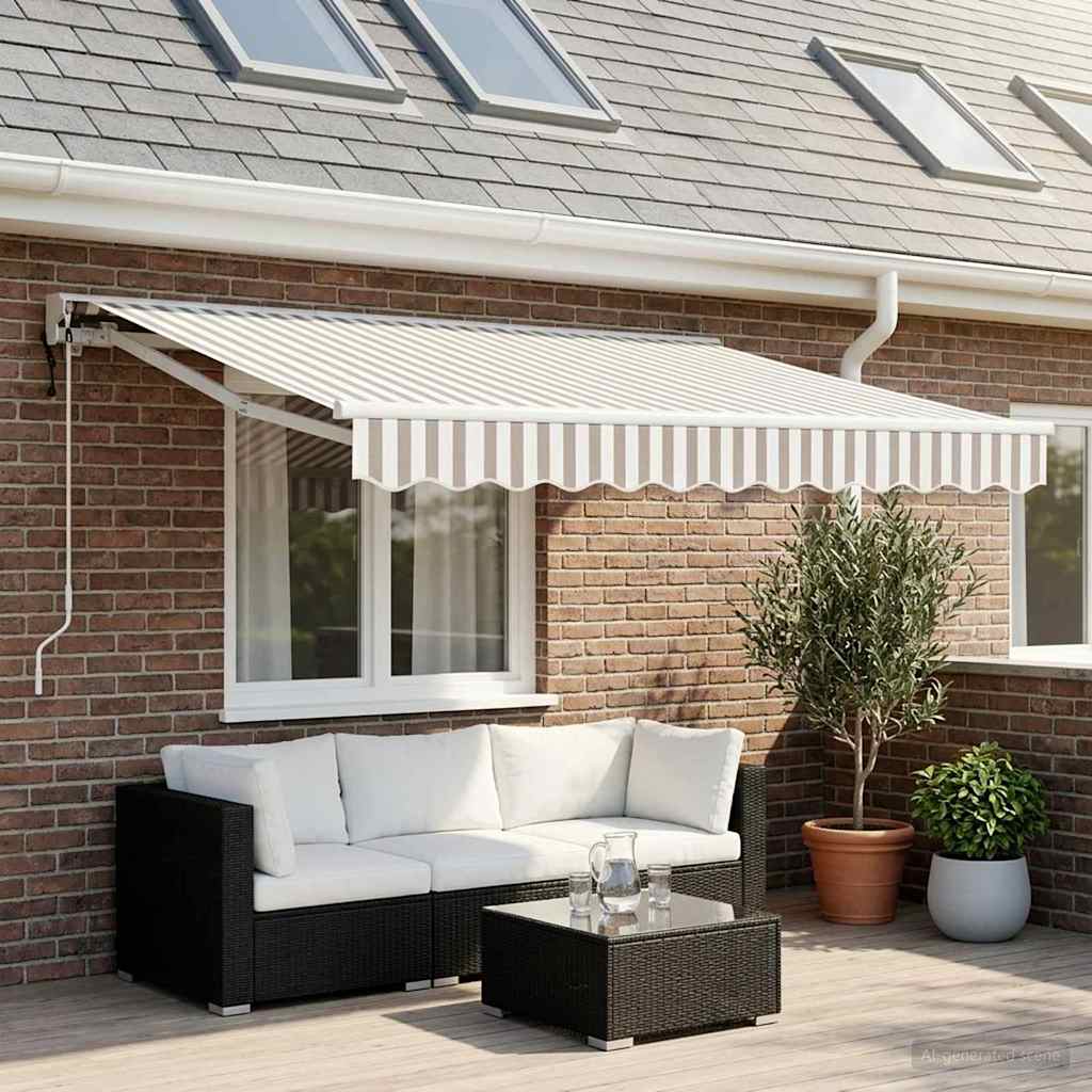 Tenda retrattile Grigio chiaro e bianco 3,5 x 2 m | homemem39