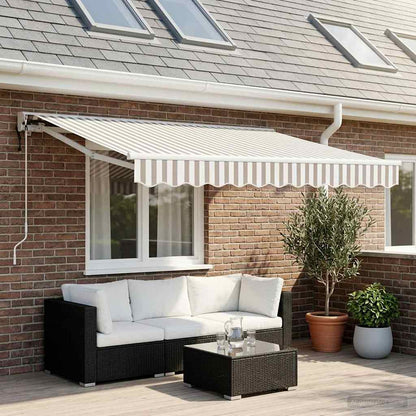 Tenda retrattile Grigio chiaro e bianco 3,5 x 2 m | homemem39