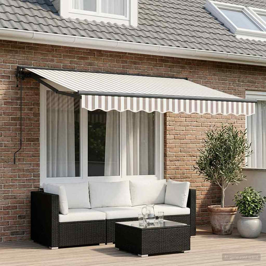 Tenda retrattile Grigio chiaro e bianco 3 x 2,5 m | homemem39