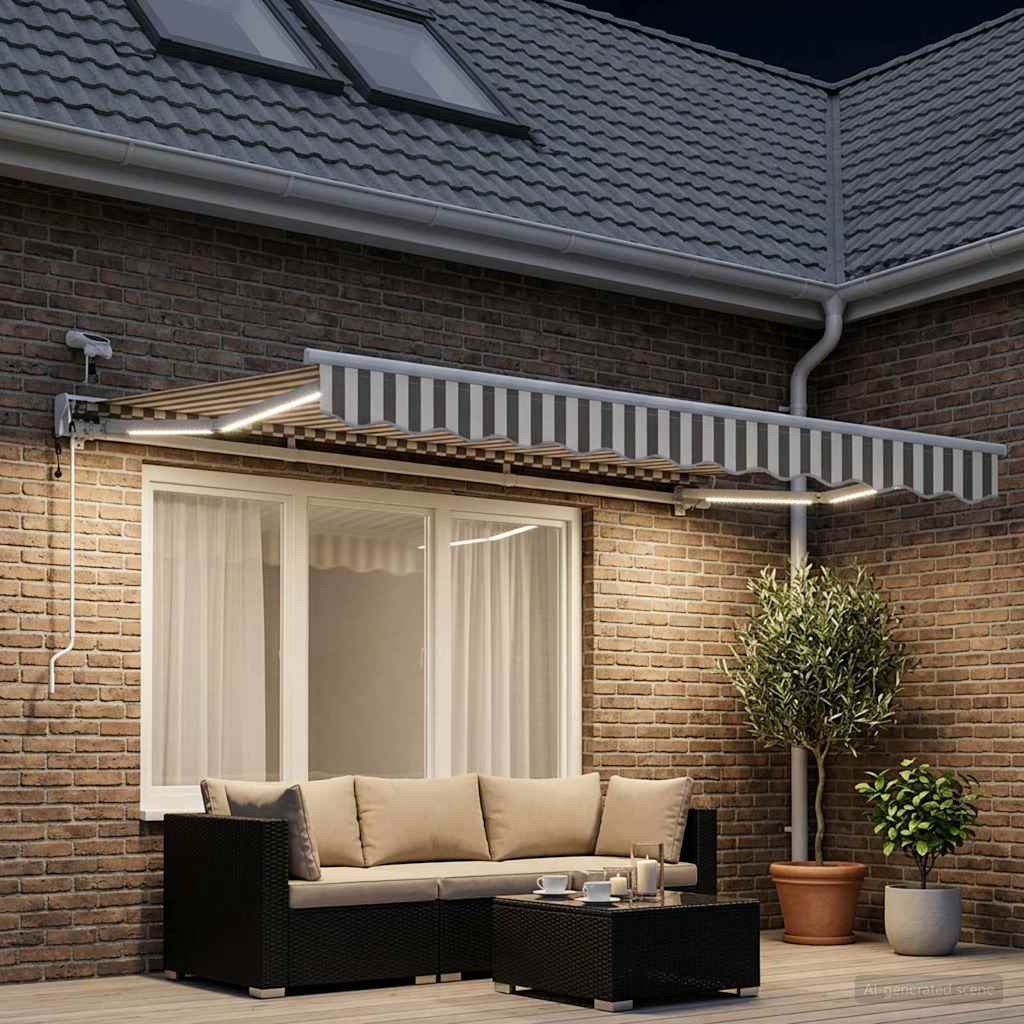 Tettuccio Elettrico Retrattile Grigio chiaro e bianco 3,5 x 2 m | homemem39