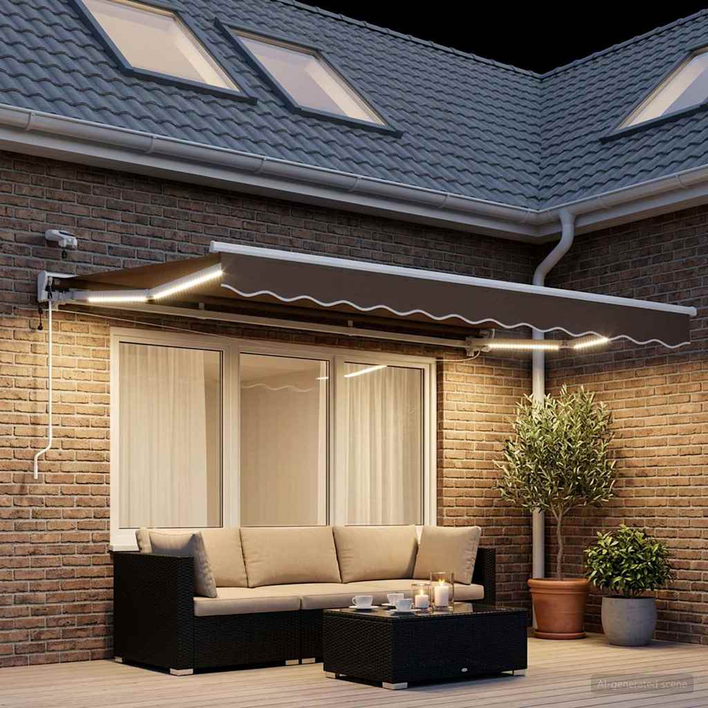 Tettuccio Elettrico Retrattile Tortora 3 x 2,5 m | homemem39