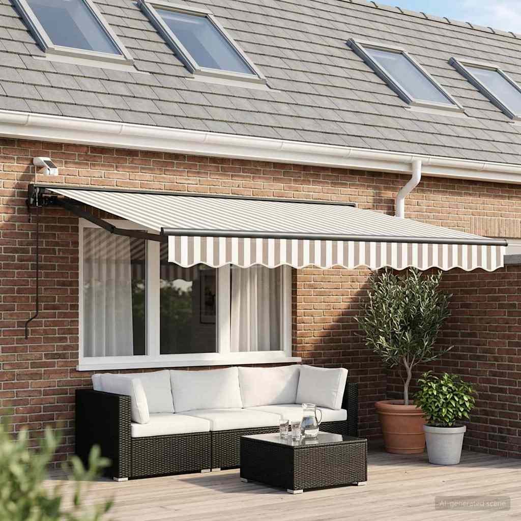 Tettuccio Elettrico Retrattile Grigio chiaro e bianco 3,5 x 2 m | homemem39