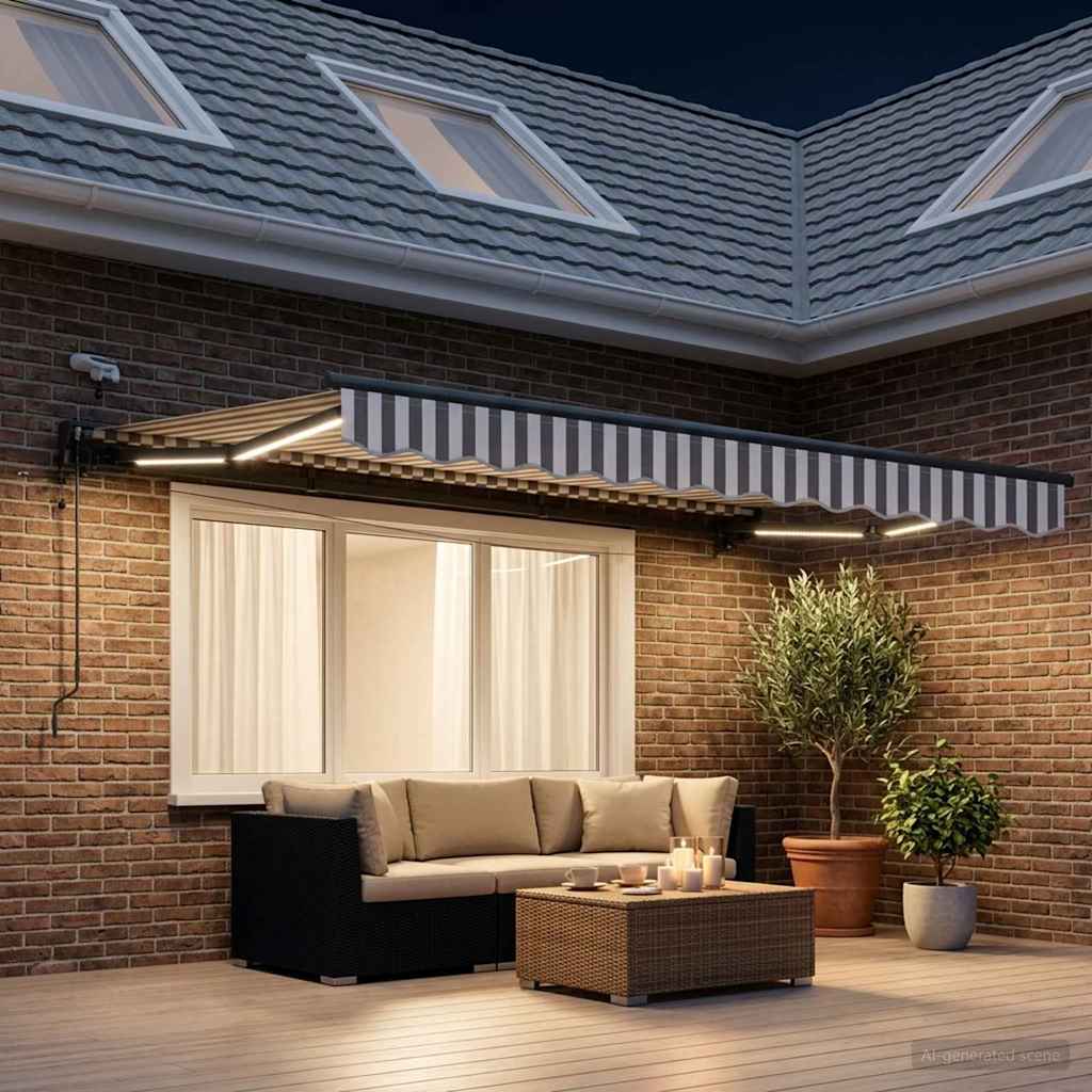 Tettuccio Elettrico Retrattile Grigio chiaro e bianco 3,5 x 2 m | homemem39